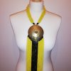 Collier Bronze et en perles Jaune et Noir 1