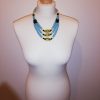 Collier en Ivoire Bleu et Jaune 2