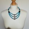 Collier en Ivoire Bleu et Noir 1