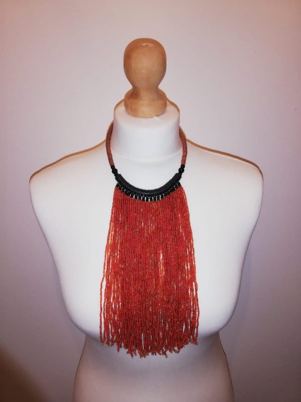 Collier en perles Rouge 1